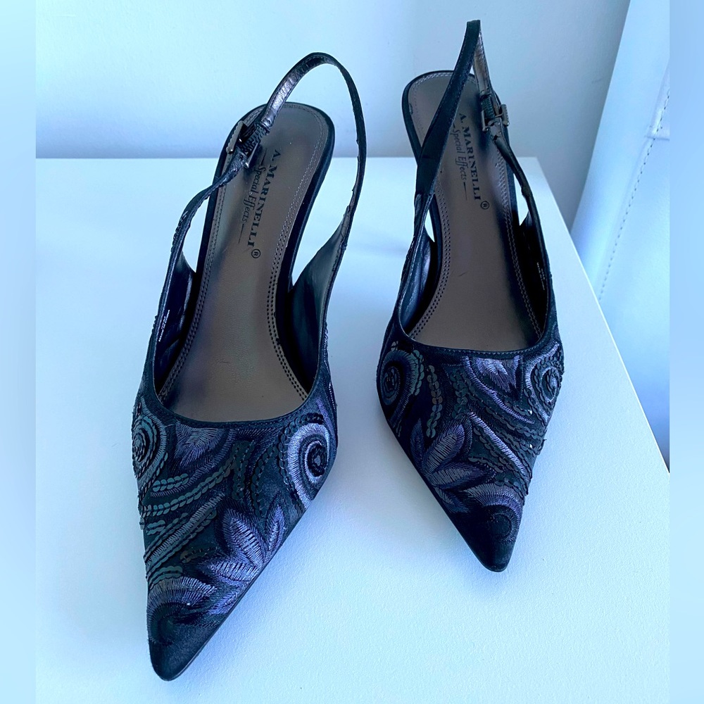 A.Marinelli Special Effects evening slingbacks. Like new.